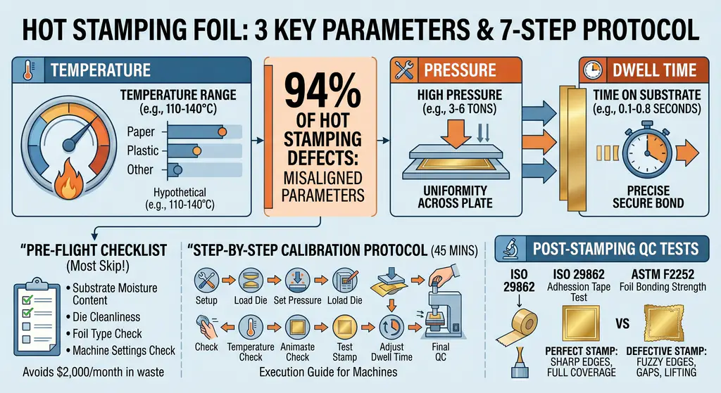 hot stamping foil process parameters calibration
