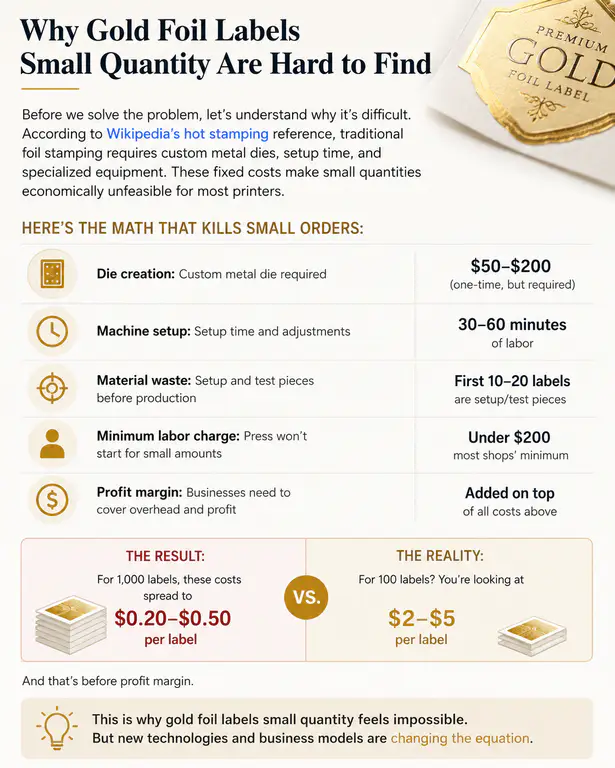 gold foil labels small quantity