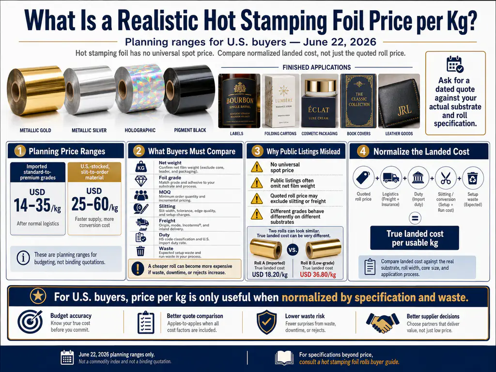 hot stamping foil price per kg