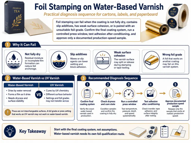 Foil Stamping on Water Based Varnish