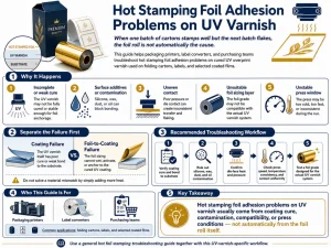 hot stamping foil adhesion problems on UV varnish