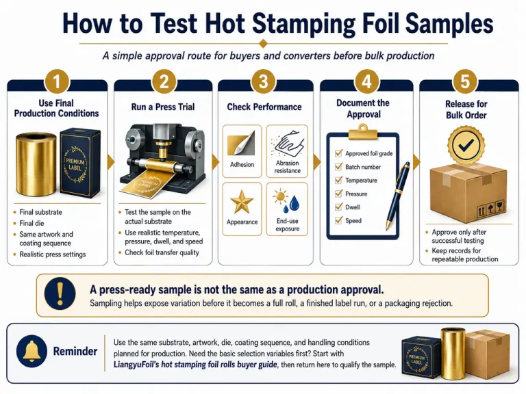 9 Practical Checks to Approve Hot Stamping Foil Samples Before Production 1 Hot Stamping Foil Samples
