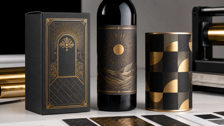 Gold foil printing methods for packaging with hot foil cold foil and digital foil samples