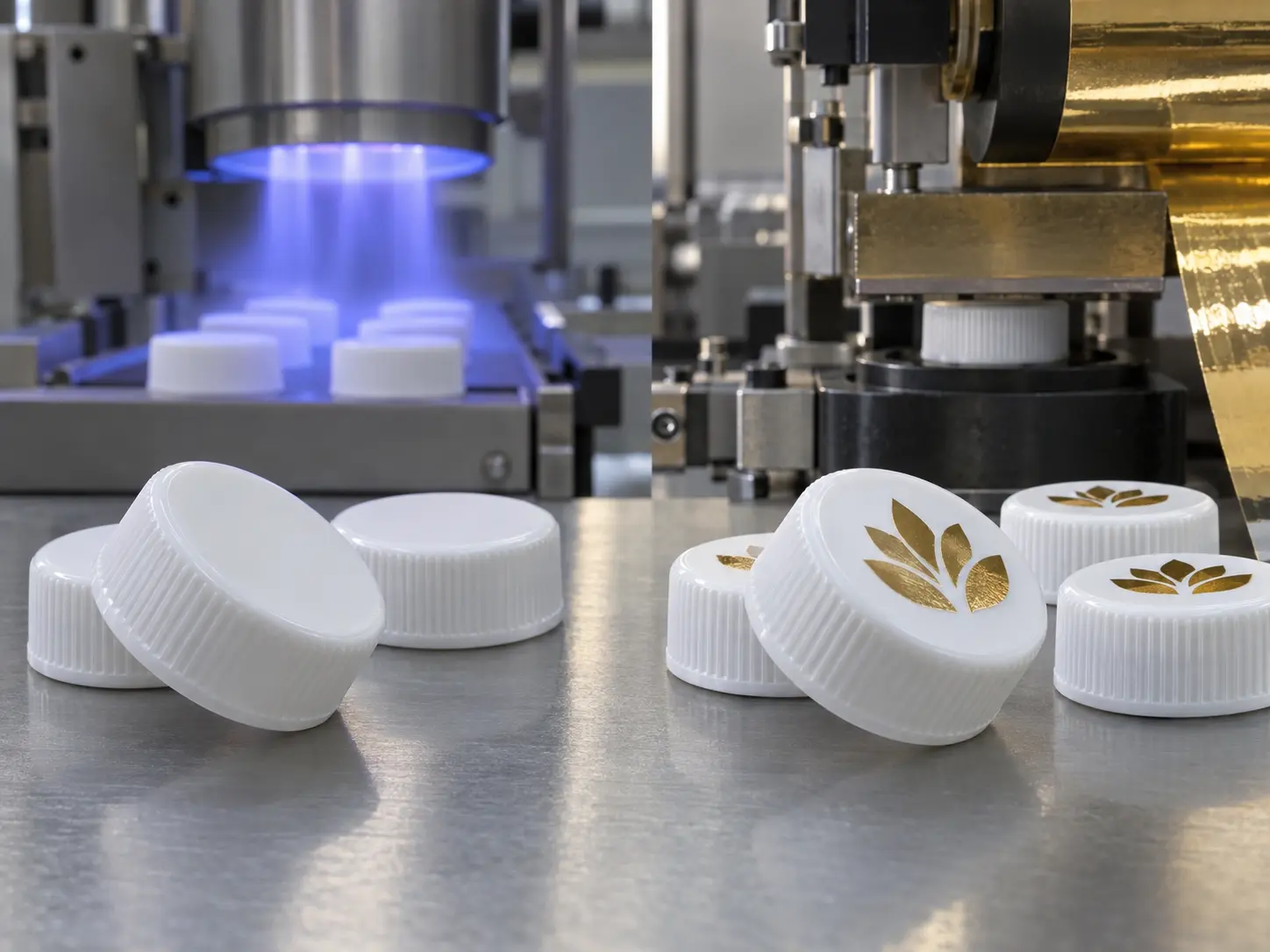 Flame treatment and hot stamping preparation for PP and PE plastic parts
